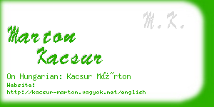 marton kacsur business card